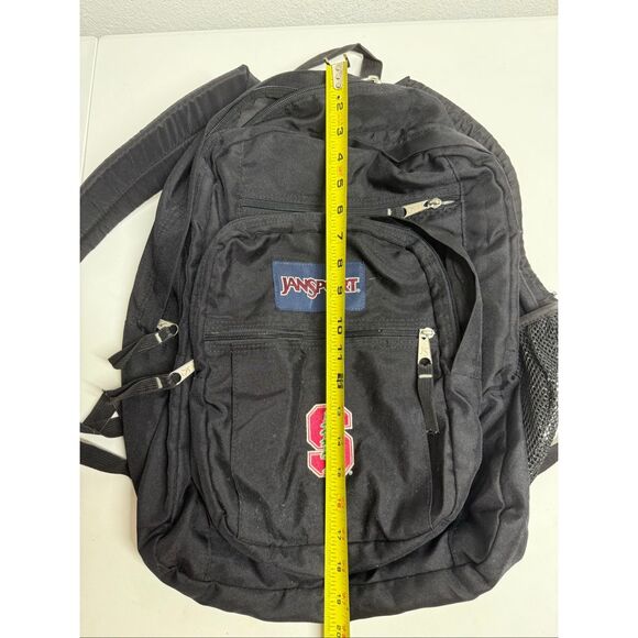 Vintage JanSport Black Backpack  Padded Shoulder Straps Mesh Pockets - Picture 15 of 16